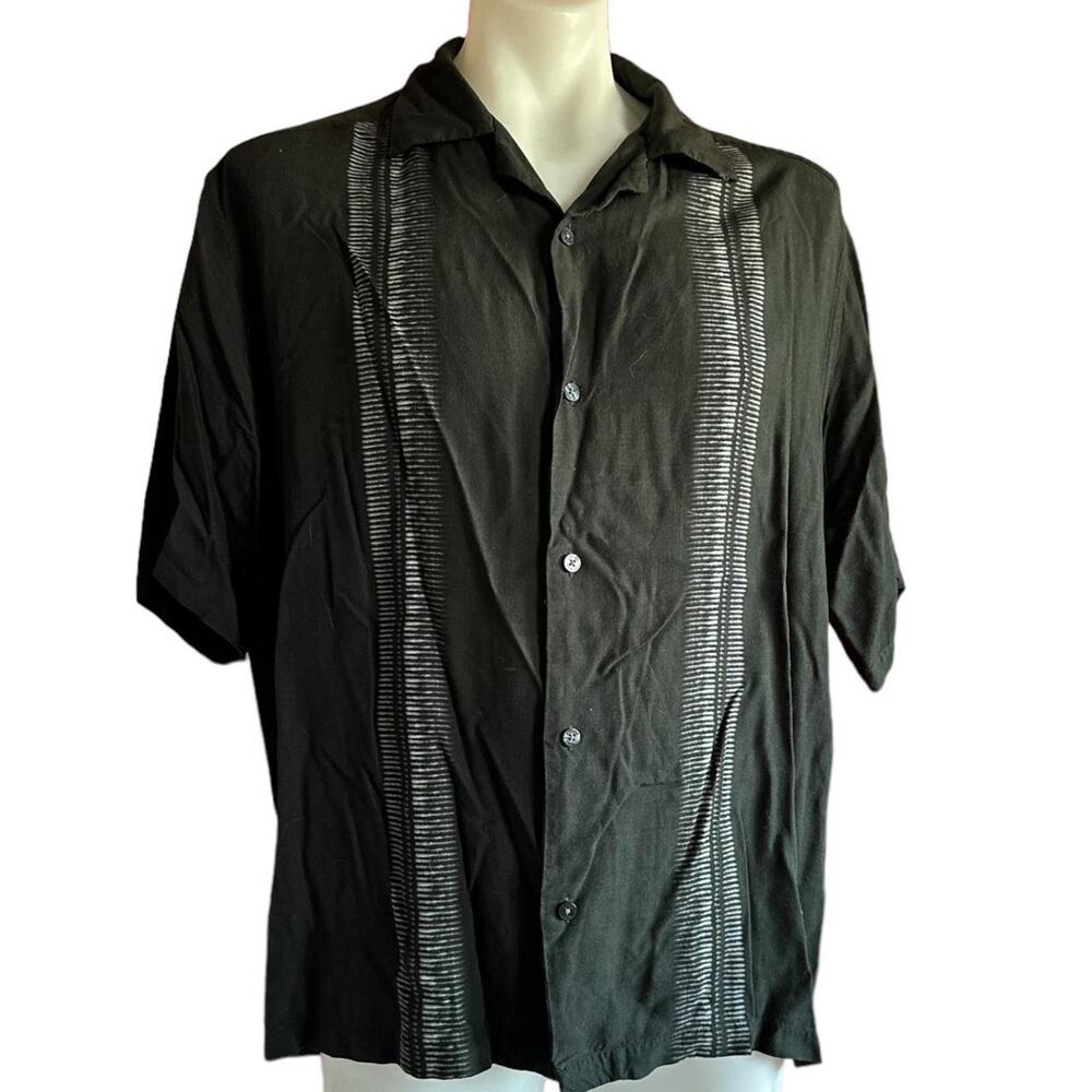 Vintage Shirt Mens XL Black 90s Retro Classic Bowling Rockabilly